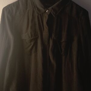 True Religion Black Button-Up Shirt Women's